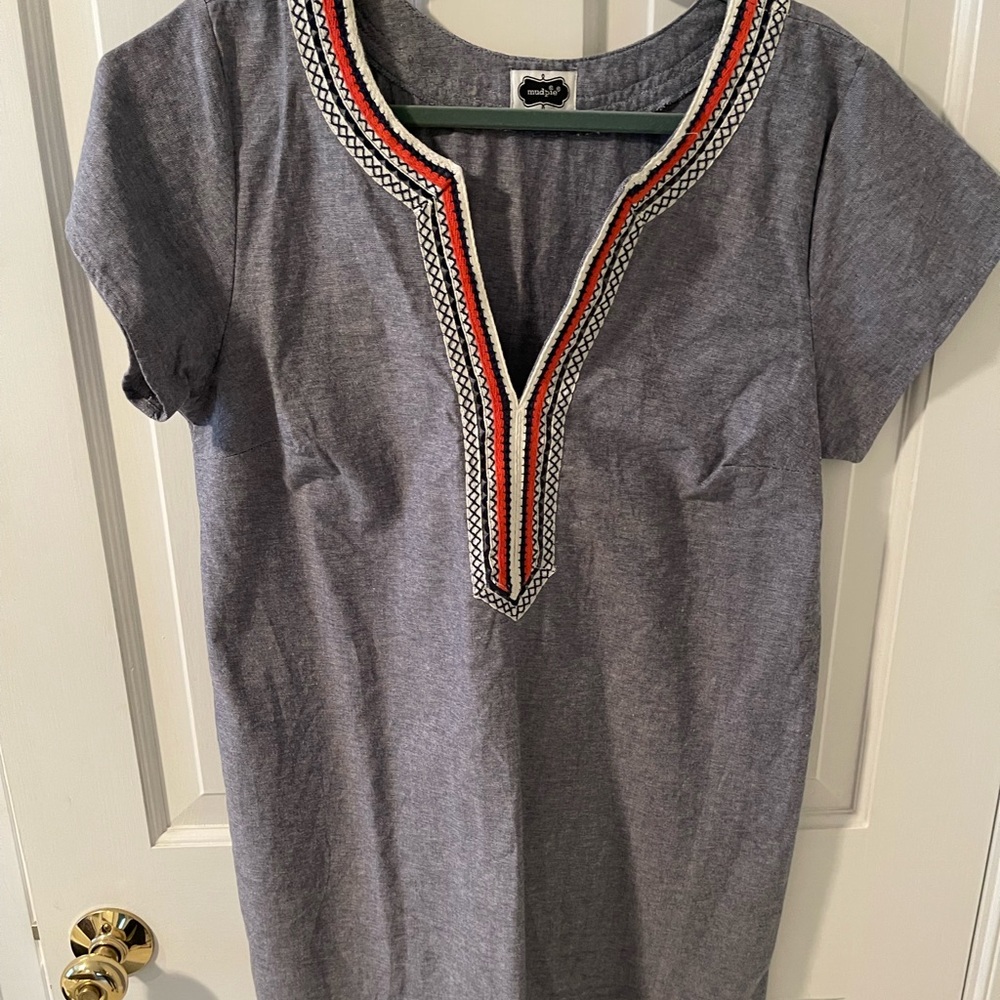 Mudpie chambray cap sleeve dress. Size L